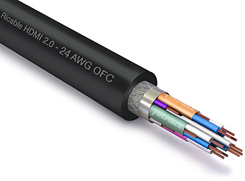 Ricable Custom H24/10 Bobine 10m - Câble 24 AWG HDMI 2.0 à souder pour l'installation 4K HDR OFC