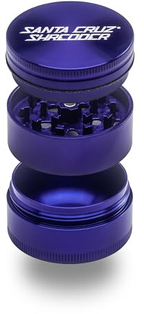 Santa Cruz Shredder Herb Grinder 3 Piece Medium 2 1/8 Superior Grip and Aluminium (Purple)