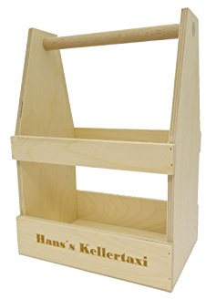 KF-Holz 6er Pilsträger mit Gravur, Flaschenträger, Männerhandtasche,