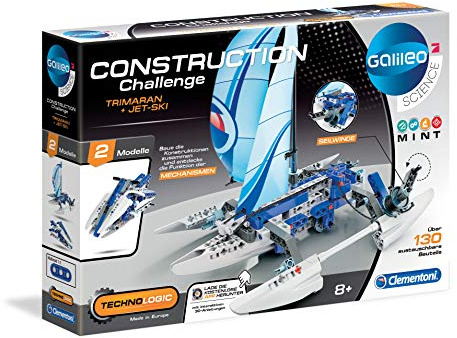 Clementoni 59108 59108 - Construction Challenge - Trimaran und Jetski, Mehrfarben Bunt