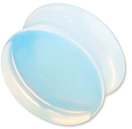 viva-adorno 1 Stück Saddle Plug Flesh Tunnel Ohrpiercing synthetischer Opal Glas Opalith Größe 4-22mm Z118, Plug 10mm