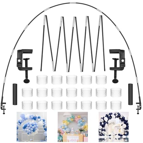 Arche de Ballon, Arche de Ballon de Table, Support d'arche de Ballon réglable, kit d'arche de Guirlande de Ballons pour diverses décorations de fête d'anniversaire, réutilisable