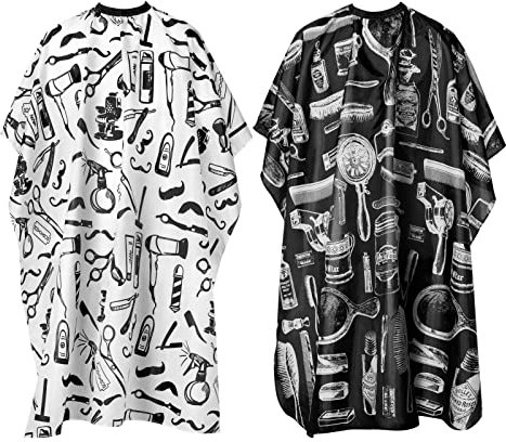 Huanchenda 2 pezzi Mantella Parrucchiere Mantella per Parrucchieri/Barbieri, Regolabile Mantella Protettiva, Mantella Taglio Capelli, salone di parrucchiere capo parrucchiere barbiere