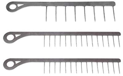 WurstKamm Wurstwender Edelstahl Wurst Grillzange Wursthalter Grillguthalter Bratwurst Rostbratwurst Grillzubehör Grillgadget Geschenk (Set2 2xMini + Maxi)