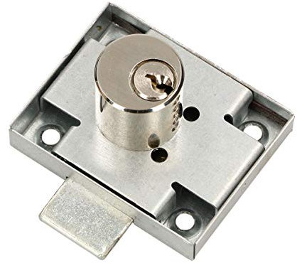 KOTARBAU Möbelschloss 45x56 mm Links und Rechst Aufschraubschloss mit 3 Schlüsseln Zylinder-Möbelschloss Schrankschloss Schloss Schubladenschloss, Silber