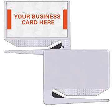 Uncommon Desks Business Card Letter Openers - (25 Pack) (White) Professional Letter Openers with Business Card Insert, Perfect Promotional Item for Business