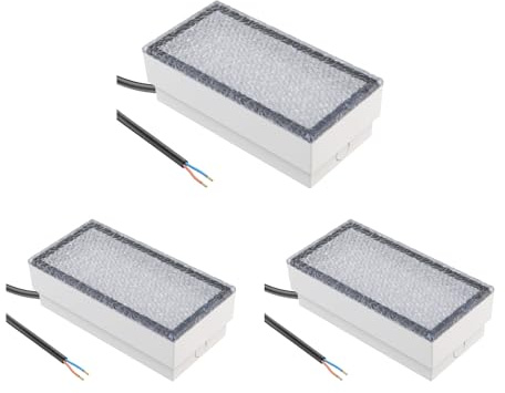 ledscom.de 3x LED Pflasterstein Bodeneinbauleuchte CUS für außen, IP67, eckig, 20 x 10cm, 2,9 W, 228lm, kaltweiß