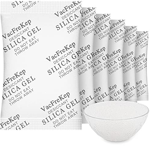 VacFreKep 10 Grammes 150 Pièces Gel de Silice Sachet anti Humidité,Sachet Déshydratant,Sachet Absorbeur d'humidité,Silica Gel Sachets Desiccant Packets for Storage