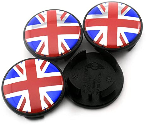 RhinoTuning 2.16 55mm Wheel Centre Caps Red Union Jack Hub Covers 4 Pack | ABS, OD 55mm ID 44mm Snap Retainer Caps for 55mm Centre Bore Replaces 3613 1171069 with Rust & All-Weather Resistance