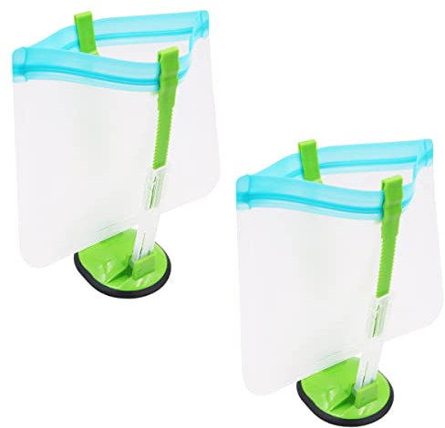 WANGCL Gefrierbeutel Wiederverwendbar mit Tütenhalter, Küchen Gadgets Zipper Beutel für Plastiktüten Sandwichbeutel