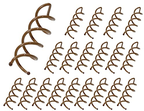 Mini Skater 1.88 Spiral Hair Pin Twist Barrette Spin Pins Non-Scratch Round Tips Twist Screw Hair Pin for Women Bun Hair Style DIY(Brown, Set of 20)
