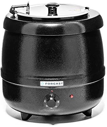 Forgast Marmite à soupe automatique | 10l | Noir | Marmite en acier inoxydable | Marmite entièrement automatique | également idéal pour servir du vin chaud, du chili, du ragoût ou du curry