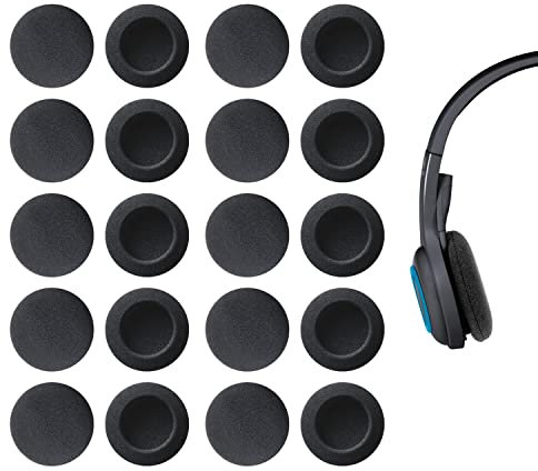 10 Pairs Soft Foam Headphone Covers - Black Replacement Pads for 50mm Headphones