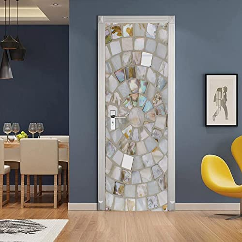 Türaufkleber Selbstklebend Türtapete 3D - Kachelhintergrund 90 X 200 Cm -Türfolie Tür Poster Stickers - Kinderzimmer, Küche, Wohnzimmer, Schlafzimmer, Arbeitszimmer, Bürotür, Foto, Tür-Wandaufkleber