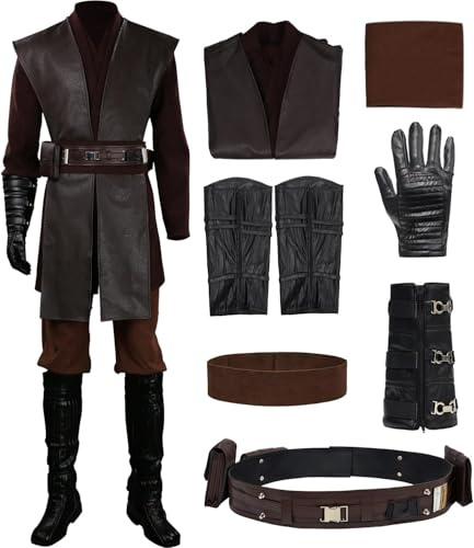 Taeyue Kostüm Herren Cosplay Outfits Set Halloween Karneval Party Anzug Erwachsene Braun, L