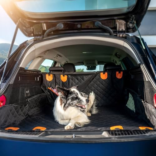 KADAX Hundedecke für Auto Rückbank 135x145, Wasserfeste Autositzbezug für Hunde inkl Sicherheitsgurt, Autoschondecke mit Sichtfenster, Hundeschutzdecke Auto Rückbank, Autositz Hund, Dog car seat cover