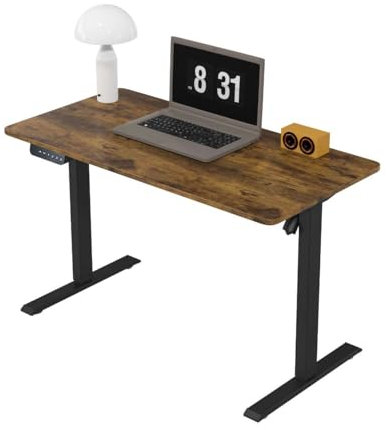 Panana Höhenverstellbarer Schreibtisch 100x60 cm, Elektrisch Verstellbarer Computertisch, Steh-Sitztisch Stehpult Stehschreibtisch (Vintagebrau, 100 x 60 cm)