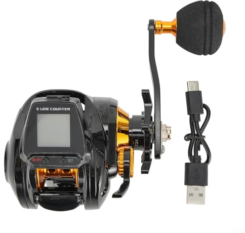 6,3:1 digitale Angel-Baitcasting-Rolle Angelrolle mit präzisem Schnurzähler und großem Display