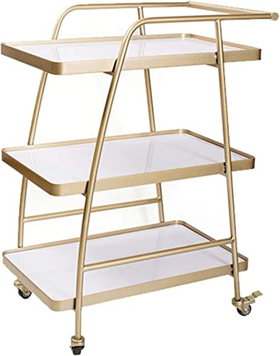 LANAZU Barwagen, multifunktionaler Küchen-Organisationswagen, tragbarer Küchen-Beistelltisch, mobiler Lebensmittelwagen, geeignet für Partys, Zusammenkünfte
