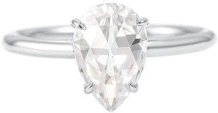 AMDXD Weiß Gold 375 9 Karat Ringe, Solitärring Verlobungsring mit Diamant Oval Form, Damen Bandringe Eheringe 9K Gold Echt Gold