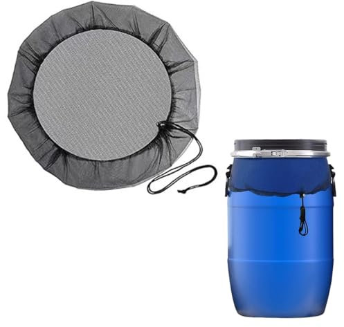 AYVRUOP Filet pour Citerne de Pluie,Filet de Protection pour Tonneau de Pluie Réglable,recuperateur d eau de pluie,1 pièce avec cordon de serrage, pour toutes les saisons, feuille et insectifuge