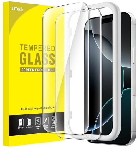JETech Screen Protector for iPhone 16 Pro, 2-Pack | 9H Tempered Glass, HD Clear, Anti-Scratch Protection, Easy Installation Tool