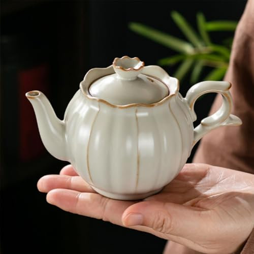 Théière en céramique, mousseur de thé, Bouilloire à thé classique maison théière en céramique Simple Pot Simple mode thé bouilloire service à thé Ru four théière Kung Fu service à thé thé infuser