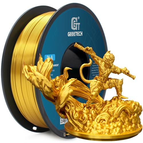 GEEETECH PLA Filament 1.75mm Silk Gold, 3D Drucker Filament 1.75 PLA 1kg Spool