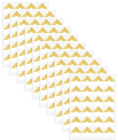 eyYvxmep 240 Stück Fotoecken für Scrapbooking, Goldene Fotoeckenaufkleber, Selbstklebende Fotoecken, Gold