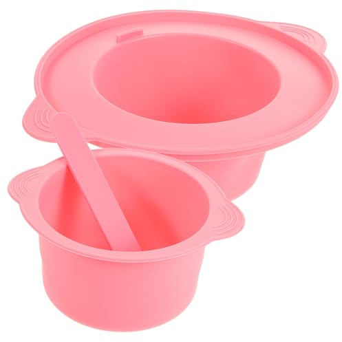 Recipiente de Silicona 400ml Rosa, Cuenco Plegable Resistente al Calor | 1 Set para Diy, Uso en Belleza y Depilación, Formato Compacto para Mezclar y Derretir Cera
