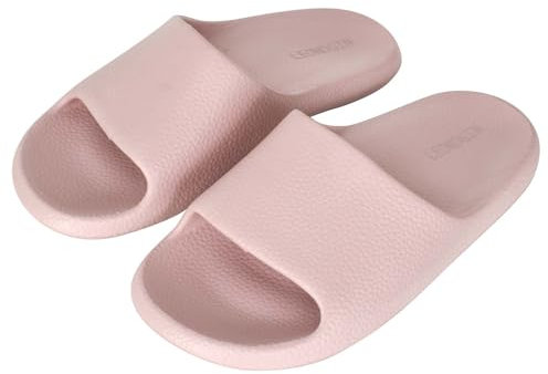 Colexy Pantofole Scarpe da Bagno Donna Ciabatte da Viaggio Pantofole Estive Ultraleggere Sandali Rosa Eleganti Antiscivolo Sliders Cloud Morbide per Bagno Spiaggia Viaggi Interni Esterni, 38-39