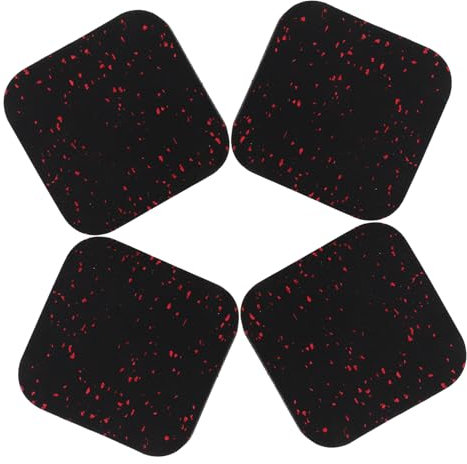 TOKIDNY 4pcs Rubber Absorption Pad Noise Reduction Vibration Cushioning Mats for Treadmill Gym Furniture Legs Speckled Design Elastic Home Fitness