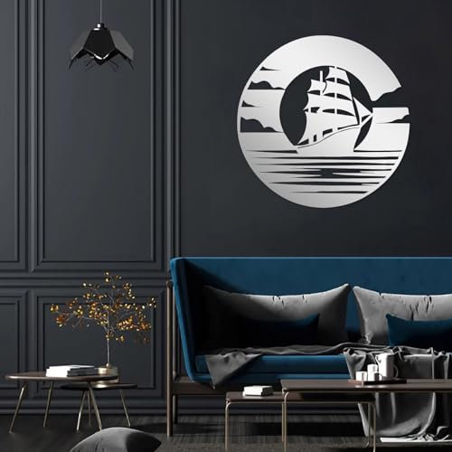 Segelboot Metall Wanddekoration, l Kunst, Küsten, Vintage Schiff, Ozeanzimmer, Badezimmer Dekoration, Hängend zum Wohnen