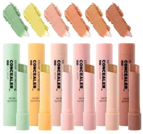 Correttore In Stick Coprente, Correttore 6 Toni Opaco Viso, Neutralizzatore Ad Alta Coprenza Per Effetto Naturale Che Maschera Imperfezioni