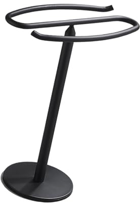 Acciaio inossidabile Porta asciugamani a forma di S Portasciugamani da bagno Elegante Stand Orologio Supporto per controsoffitto per uso domestico Durevole Bagno a forma di S con base antiscivolo