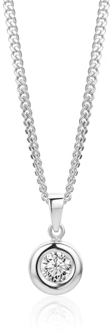 OROVI Halskette Damen, Kettenanhänger 14k Weißgold 585, Kette Silber 925, Silberkette mit Anhänger Gold Diamant 0.25 Ct, Panzerkette 45cm, Schmuck Damen, Hypoallergener Schmuck, inkl. Edler Schmuckbox