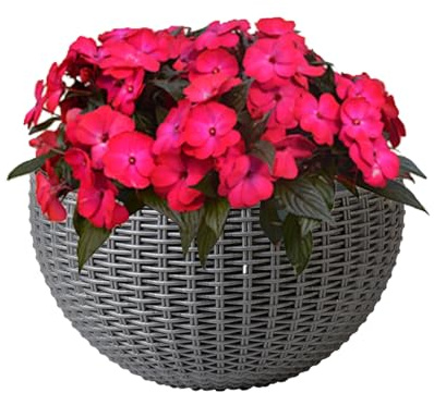 gifyym Ollas Azules - Olla De Flores Colgantes | Medio Agujero De Drenaje Y Ganchos | Olla Colgante Para Orquídeas, Pothos, Bégonias Y Plantas Interiores, Balcón Y Jardín