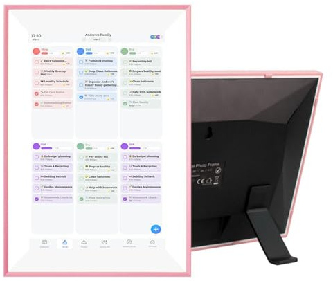VBESTLIFE 10.1 Zoll Digitaler Kalender und Chore -Diagramm, HD Touchscreen Interactive Display Smart Family Planer, Wand- und Schreibtischmontageable für Ihren Kalender