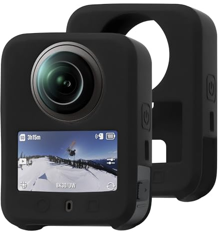 Debmale Osmo 360 Silikon Skyddsfodral - Skyddande Fodral Kameralinsskydd Reptåligt Stötsäkert Fodral för DJI Osmo 360 Kameratillbehör (Svart)