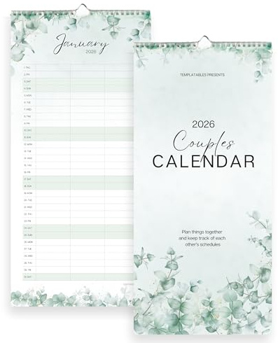 Calendario 2026 per coppie, planner da parete congiunto e individuale per vacanze, compleanni, anniversari e date speciali, rilegato a filo, carta premium da 120 g/m², perfetto per le coppie per