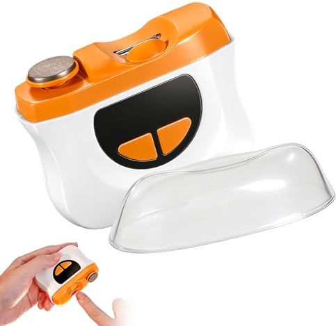 Coupe-Ongles Électrique & Lime 2 en 1 (Orange) – Coupe Ongle Automatique pour Seniors & Pieds Épais – Tondeuse à Ongles Bébé Sûre avec 3 Vitesses, LED & USB-C (YH38)