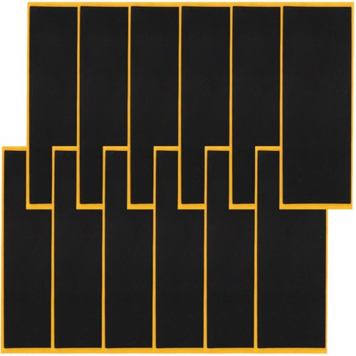 Abaodam Cintas de Agarre Antideslizantes para Patineta de Dedo Espuma Negra 38X110 MM 12 Piezas Accesorio para Diapasón Adecuado para Práctica y Competición