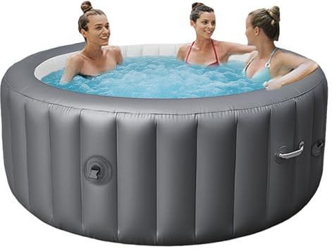 Aufblasbarer Whirlpool mit Heizung, Max Temp.40℃/40.0 °C, 130 Luftdüsen, für 2-3 Personen, ideal für Terrasse und Garten, einfach aufzubauen