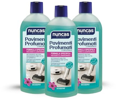 Nuncas Pavimenti Profumati Detergente Pavimenti - Formula Specifica per Robot e Lavapavimenti - Desiderio - Multipack - Confezione da 3 x 500 ml