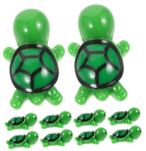 Generic 20 st miniatyrhartssköldpaddafigurer Levande tecknade havssköldpaddor prydnader för trädgårdsbonsai skrivbordsdekoration och detaljerade mikrolandskapstillbehör