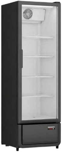 Armoire à Boissons Réfrigérée 350 Litres Noire et Blanche – 1 Porte Vitrée