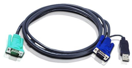 ATEN 2L-5202U KVM-Kabel VGA USB, schwarz, 1,8 m