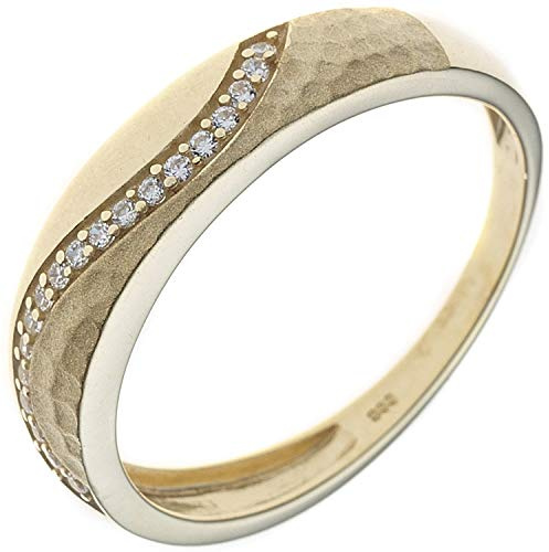 Jobo Damen-Ring aus 8 Karat 333 Gold mit 19 Zirkonia Größe 58
