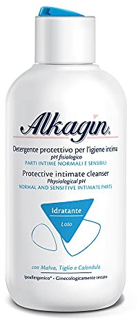 Alkagin Detergente Protettivo Idratante per l'igiene intima quotidiana a base di Malva, Tiglio e Calendula, pH fisiologico, Formato 250ml