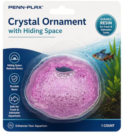 Penn-Plax Deco-Replicas Aquarium-Dekoration Kristall Höhle - sicher für Süß- und Salzwasser-Aquarien - Amethyst Lila